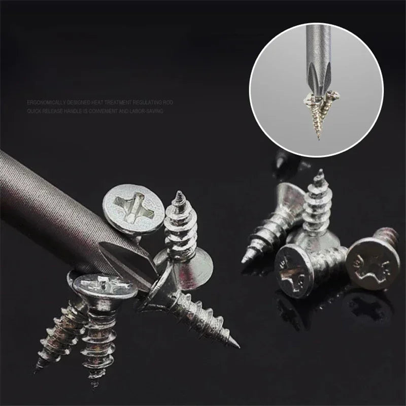 Screwdriver Set Strong Magnetic Batch Head Steel Slotted Cross Screw Driver Bits Car Repair Utility Electric Tool Accessories