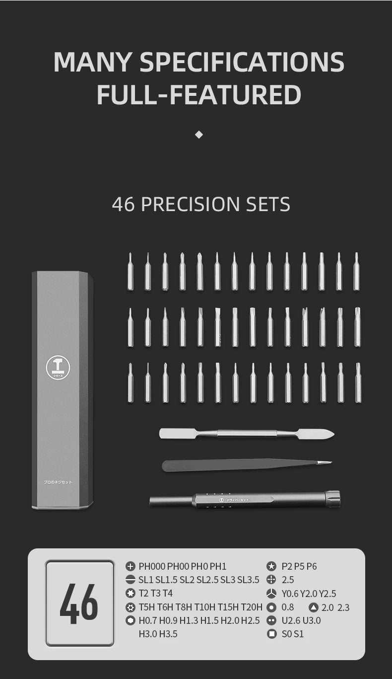 Screwdriver Kit 30 40 44 Precision Magnetic Bits Dismountable Screw Driver Set Mini Tool Case for Smart Home PC Phone Repair