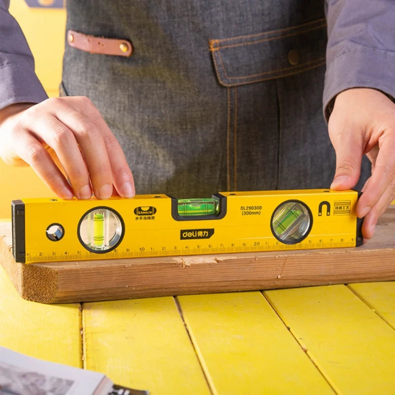 Deli High Precision Spirit Level Magnetic High Bearing Ruler Lever Bubbles Rustproof Horizontal Ruler Spirit Level Balance Ruler