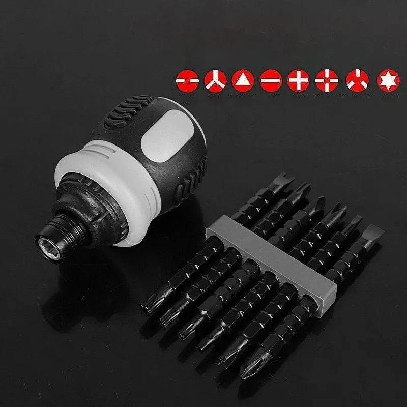 New Ratchet Screwdriver Set Dual-Purpose Short Shaped Radish Head Screwdriver High Hardness Labor-Saving Screwdriver DIY Tools