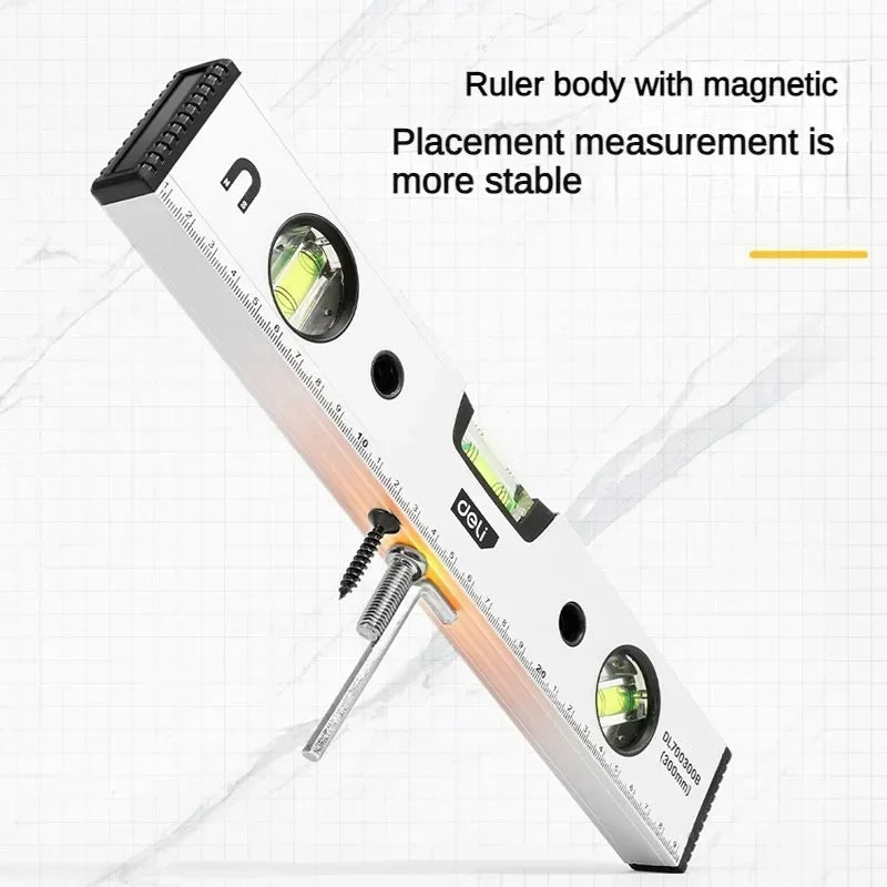 Spirit Level Magnetic Torpedo Level Tool with 3 Vials Aluminum Shockproof Bubble Level High Visibility Durable Measuring Leveler