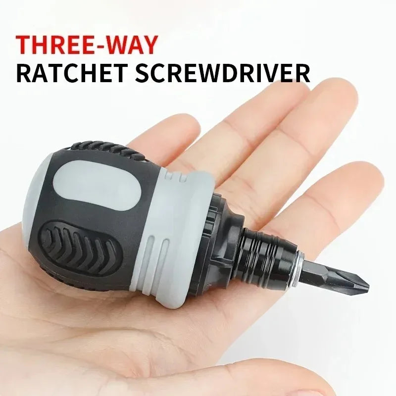 New Ratchet Screwdriver Set Dual-Purpose Short Shaped Radish Head Screwdriver High Hardness Labor-Saving Screwdriver DIY Tools