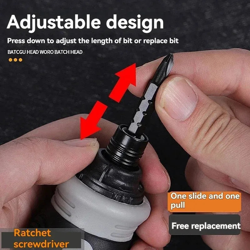 New Ratchet Screwdriver Set Dual-Purpose Short Shaped Radish Head Screwdriver High Hardness Labor-Saving Screwdriver DIY Tools