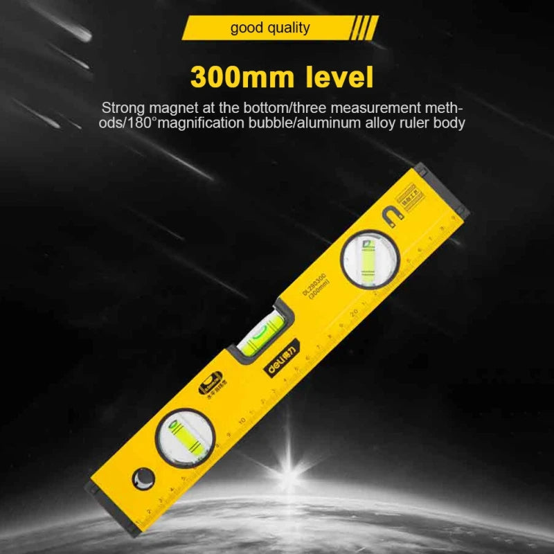 Deli High Precision Spirit Level Magnetic High Bearing Ruler Lever Bubbles Rustproof Horizontal Ruler Spirit Level Balance Ruler