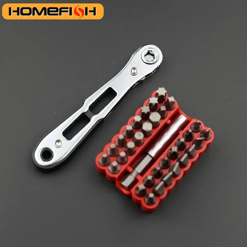 Two-way Multi-function Ratchet Screwdriver, Forward and Reverse Working Screwdriver for Tight Spaces