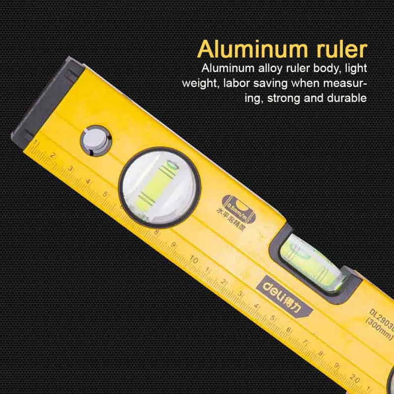 Deli High Precision Spirit Level Magnetic High Bearing Ruler Lever Bubbles Rustproof Horizontal Ruler Spirit Level Balance Ruler