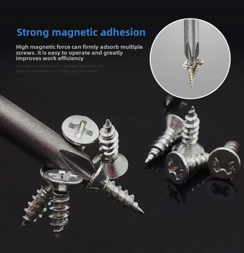 Screwdriver Set Strong Magnetic Batch Head Steel Slotted Cross Screw Driver Bits Car Repair Utility Electric Tool Accessories