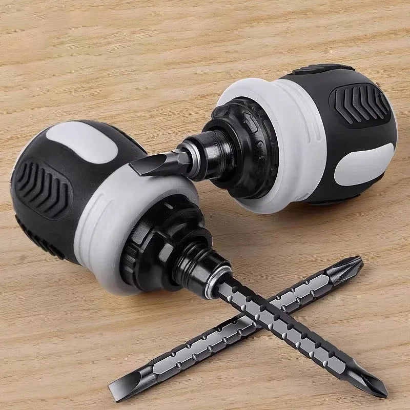 New Ratchet Screwdriver Set Dual-Purpose Short Shaped Radish Head Screwdriver High Hardness Labor-Saving Screwdriver DIY Tools