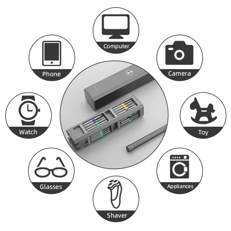 Screwdriver Kit 30 40 44 Precision Magnetic Bits Dismountable Screw Driver Set Mini Tool Case for Smart Home PC Phone Repair